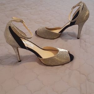 Women's Nina Peep-Toe 4" Heels Steel Luna